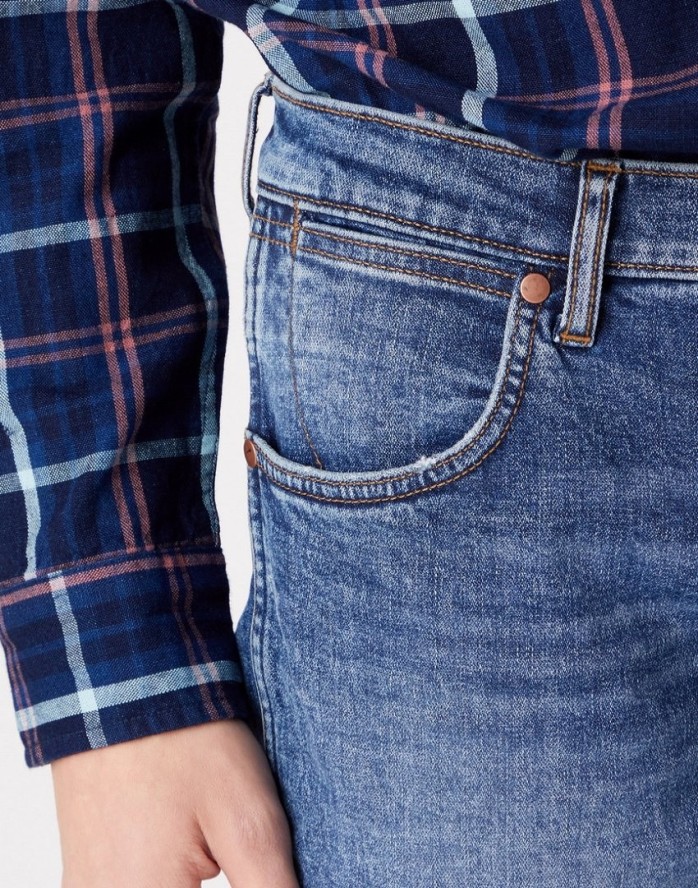 WRANGLER LARSTON MĘSKIE SPODNIE JEANSOWE DARK INDIGO W18S59X1E 112324510