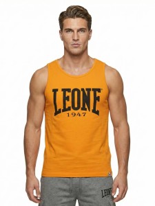Koszulka męska Leone 1947 Apparel bez rękawów z dużym logo styl bokserski