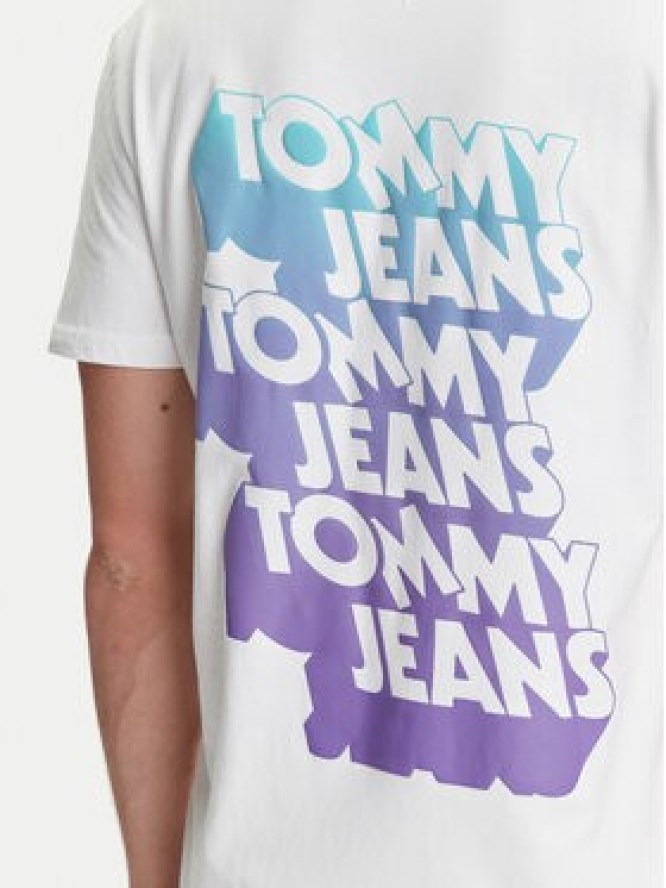 Tommy Jeans T-Shirt Stack Backprint DM0DM21589 Biały Regular Fit