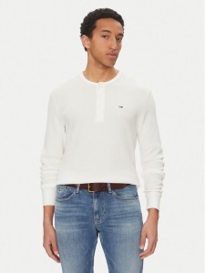 Tommy Jeans Longsleeve Henley DM0DM20379 Biały Regular Fit