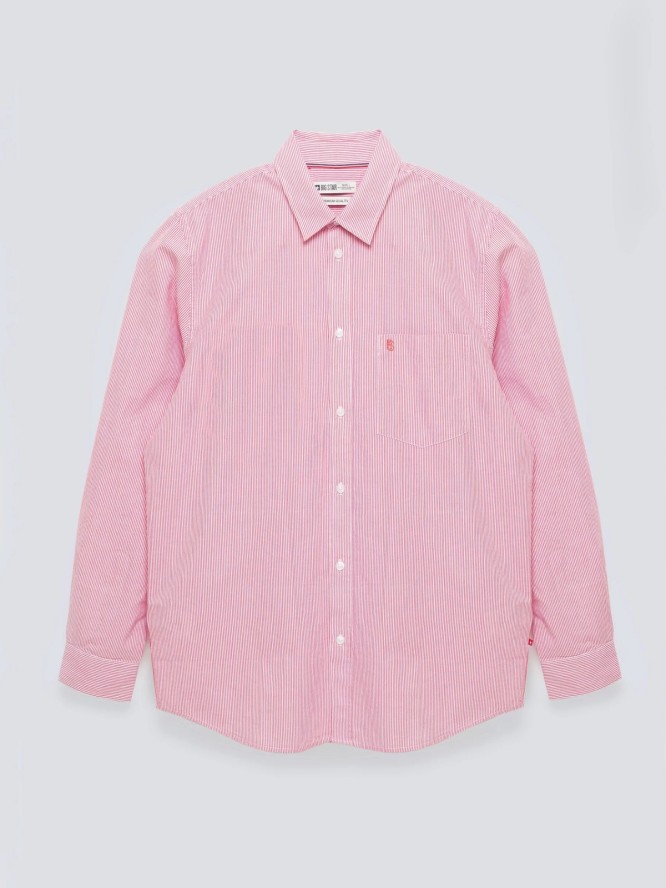 Koszula męska w prążek czerwona Cosiser 603