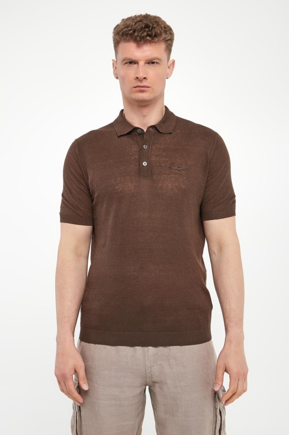 Polo męskie lniane AERONAUTICA MILITARE