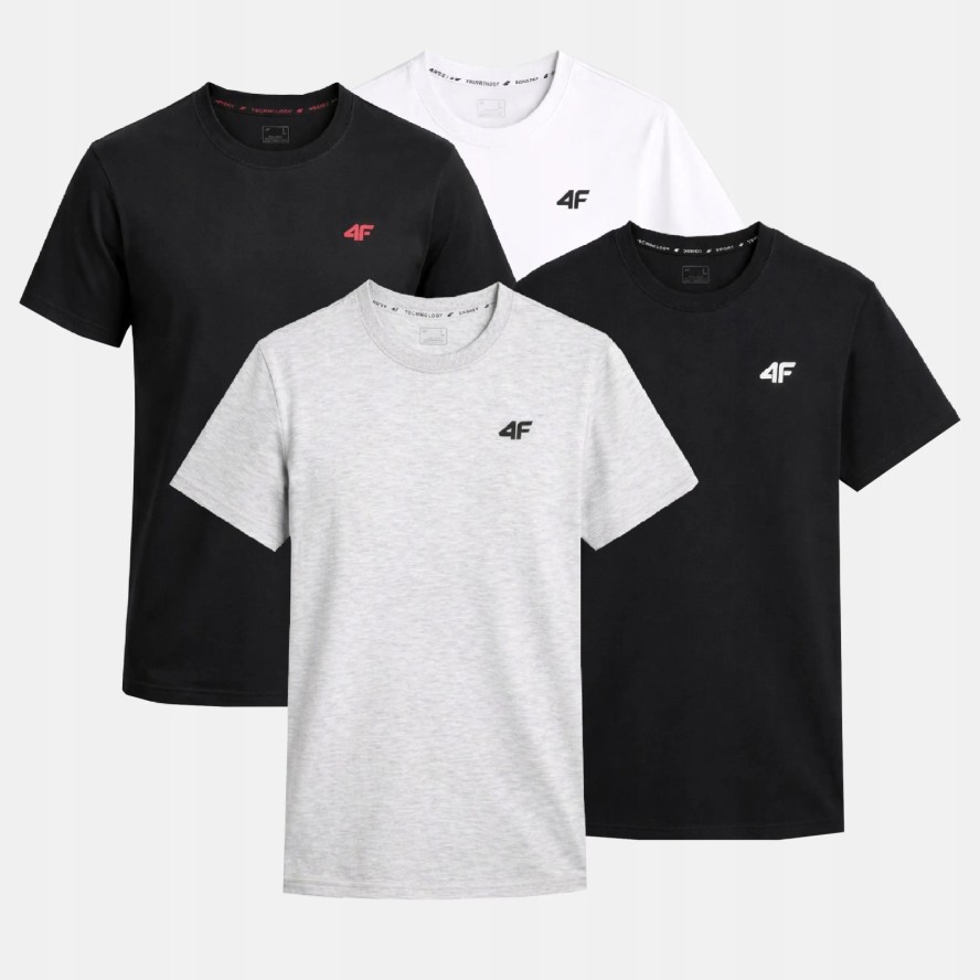 KOMPLET KOSZULEK MĘSKICH 4F ZESTAW 4PAK T-SHIRT TTSHM3341
