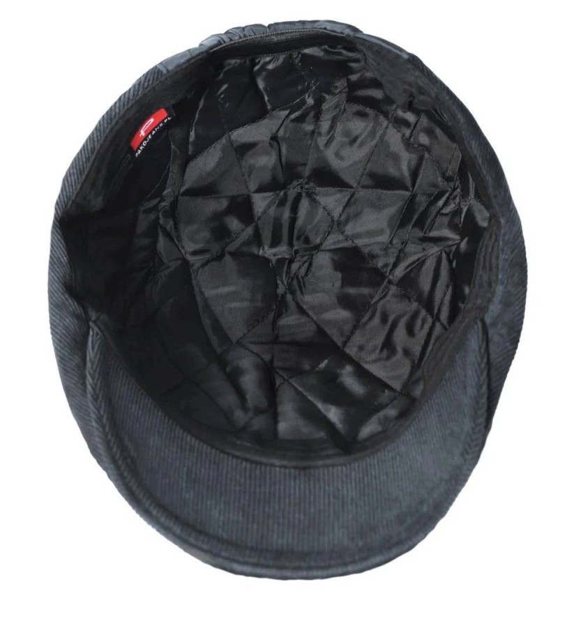 Jesienno Zimowy Kaszkiet Męski - Pikowanie - Pako Jeans - Granat i Grafit