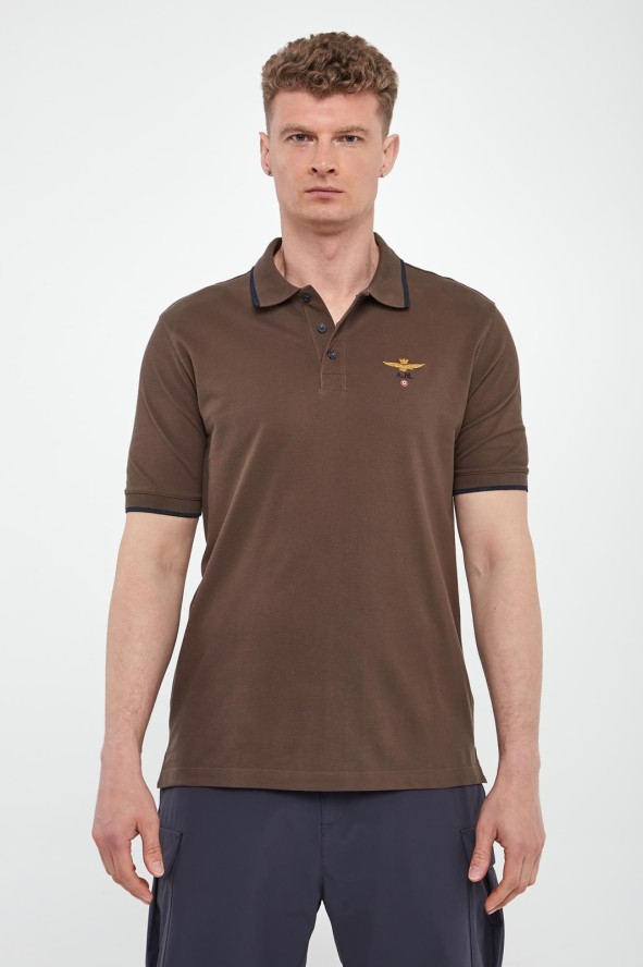 Polo męskie z logo AERONAUTICA MILITARE