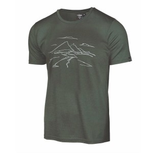Ivanhoe t-shirt UW Ceasar Mountain for men - 100% extra fine merino wool - Green