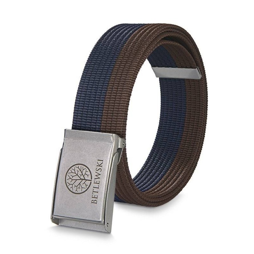 Pasek parciany BETLEWSKI PRC-10_SR-2 XL brązowo-granatowy