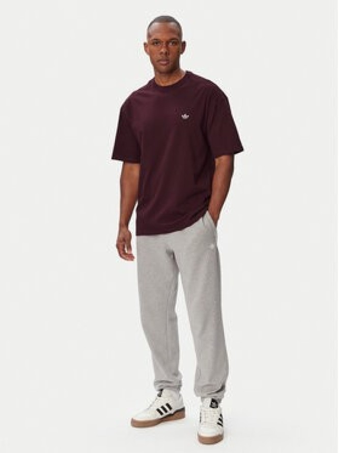 adidas T-Shirt Trefoil Essentials Loose KV3139 Bordowy Regular Fit