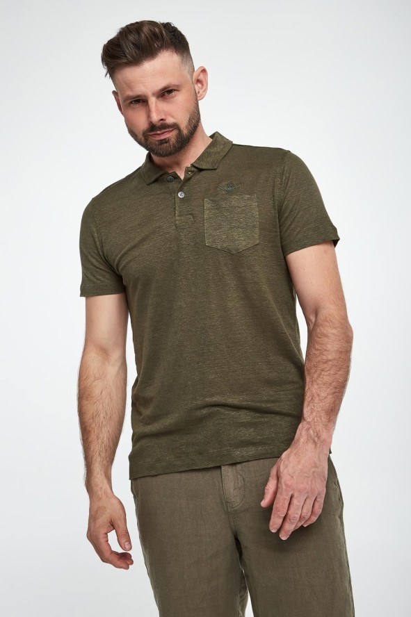 Polo męskie lniane AERONAUTICA MILITARE