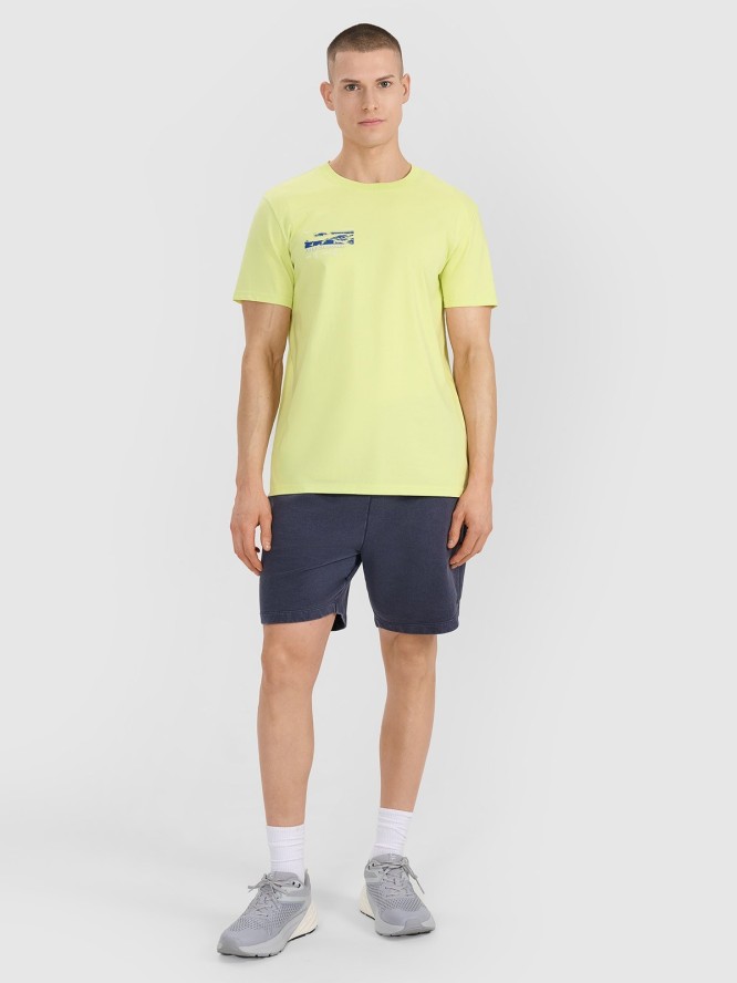 4F T-shirt regular z nadrukiem męski - zielony XXL