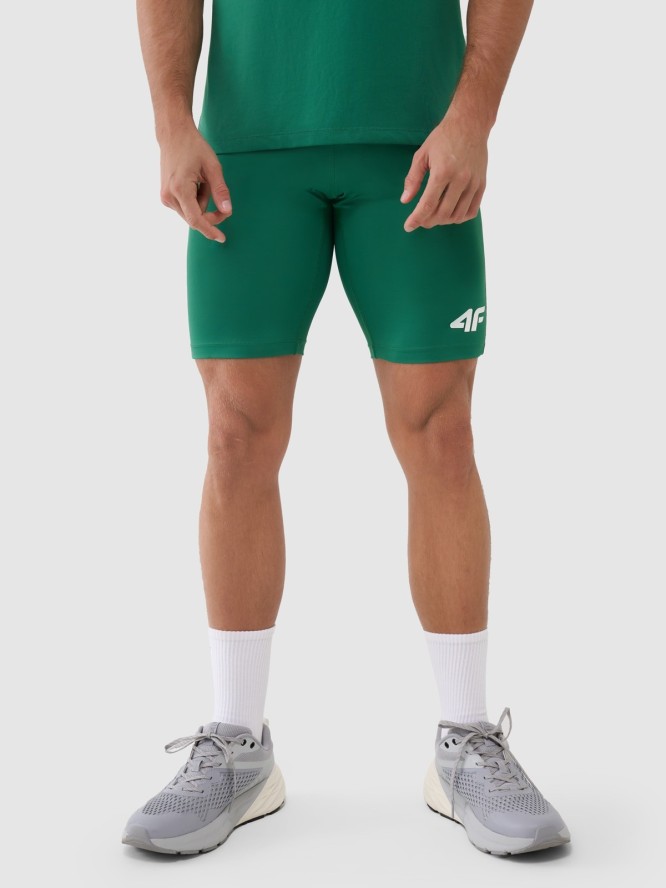 4F Legginsy krótkie treningowe męskie - zielone XXL