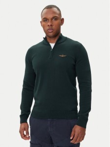 Aeronautica Militare Sweter 252MA1578UL00506 Zielony Regular Fit