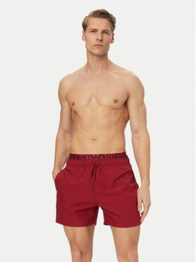 Emporio Armani Szorty sportowe EM000686 AF20432 U5050 Bordowy Regular Fit