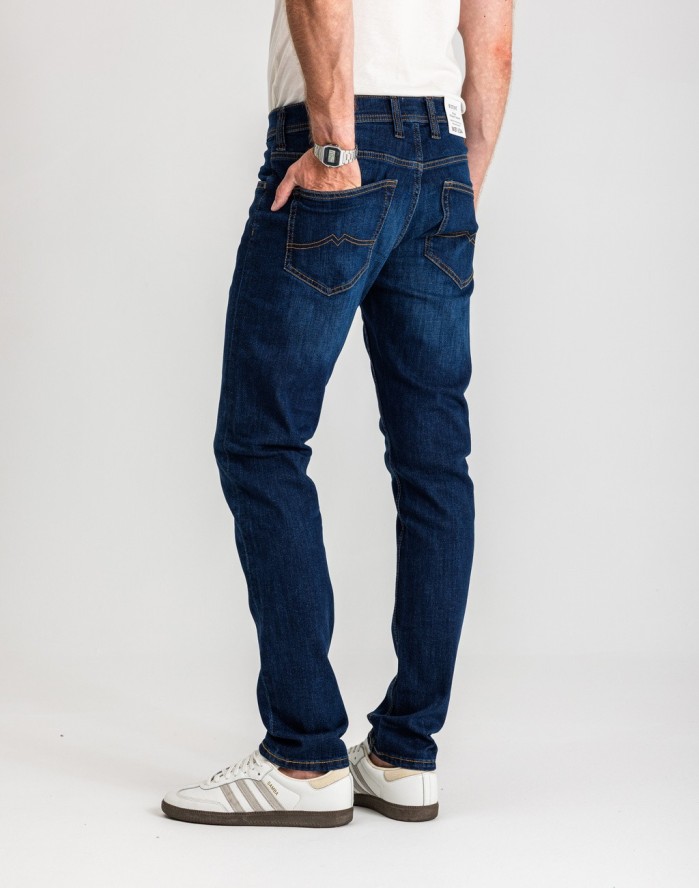 Męskie Spodnie Jeansowe Mustang Style Oregon Tapered Denim Blue 1017123 5000 882