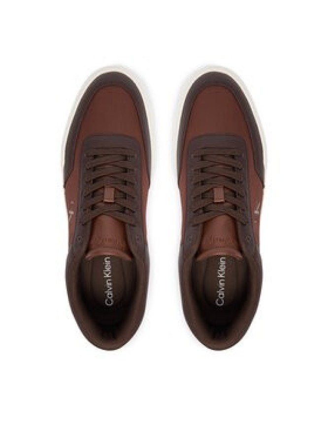 Calvin Klein Sneakersy Chunky Cups Laceup Ox Mix Mat HM0HM02326 Brązowy