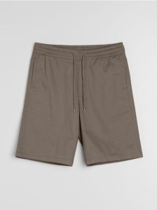 Bawełniane szorty jogger - brązowy