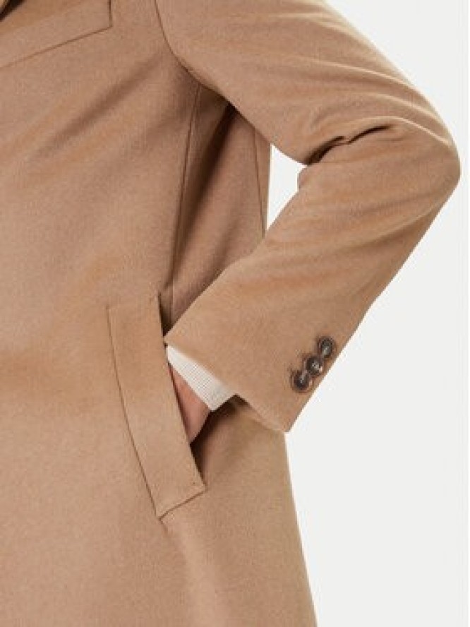 BOSS Płaszcz wełniany Hyde 50549187 Beżowy Slim Fit