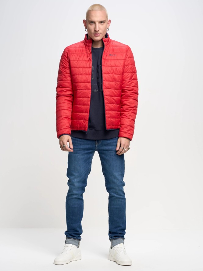 Kurtka męska pikowana dwustronna ze stójką granatowa Abelard 404