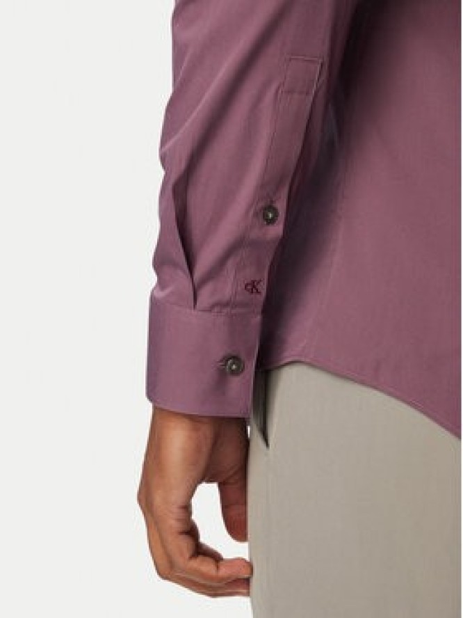Calvin Klein Koszula Essentials LV019EU037 Fioletowy jasny Slim Fit
