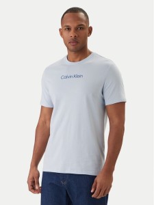 Calvin Klein T-Shirt Logo 30s LV04LD230G Błękitny Regular Fit
