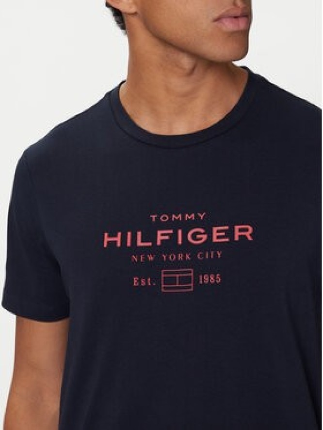 Tommy Hilfiger T-Shirt Stack Graphic MW0MW40002 Granatowy Regular Fit