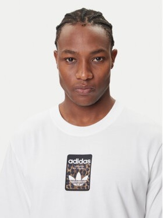 adidas T-Shirt Leo JV7570 Biały Oversize