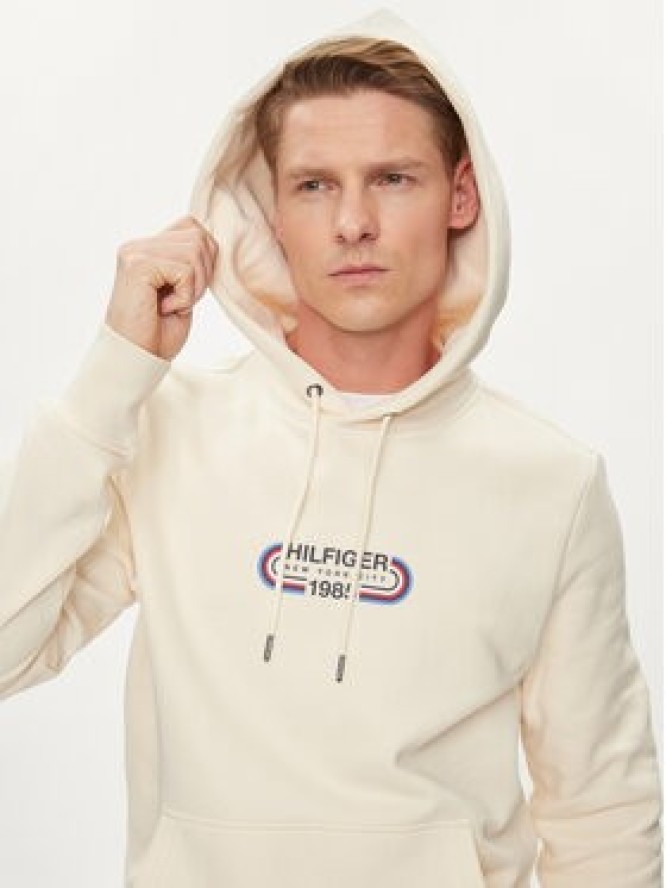 Tommy Hilfiger Bluza Track Graphic MW0MW34445 Beżowy Regular Fit