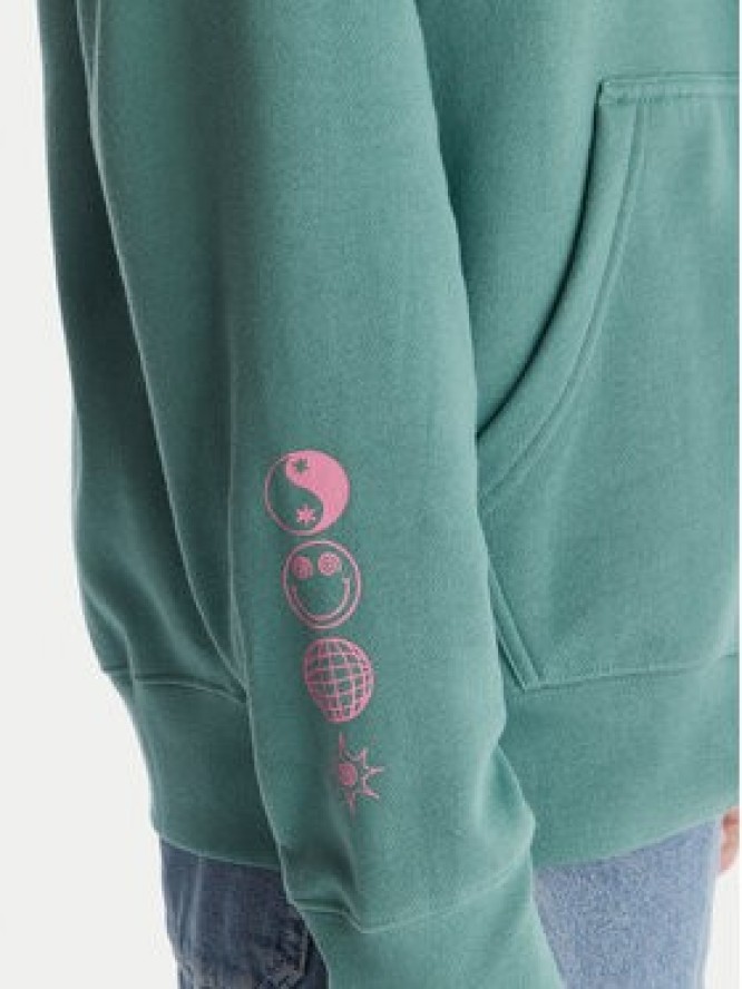 Quiksilver Bluza Graphic Hood Zip EQYFT05133 Zielony Regular Fit