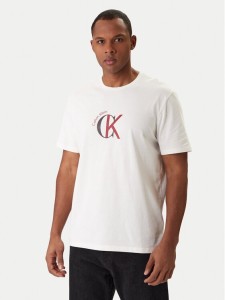 Calvin Klein Jeans T-Shirt 2Tone Graphic LV14RE829G Biały Regular Fit