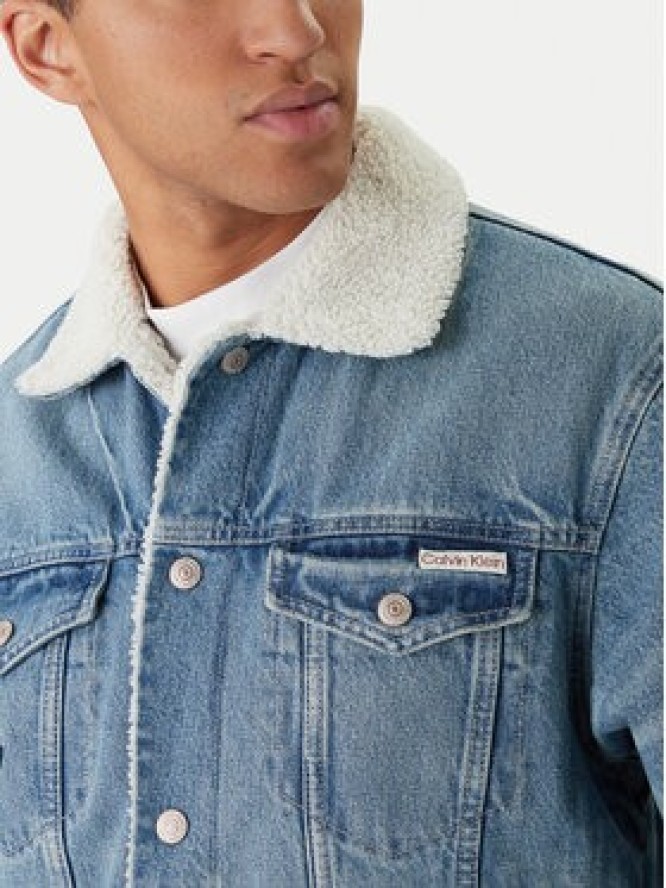 Calvin Klein Jeans Kurtka jeansowa 90s Sherpa LV04RD737G Niebieski Regular Fit