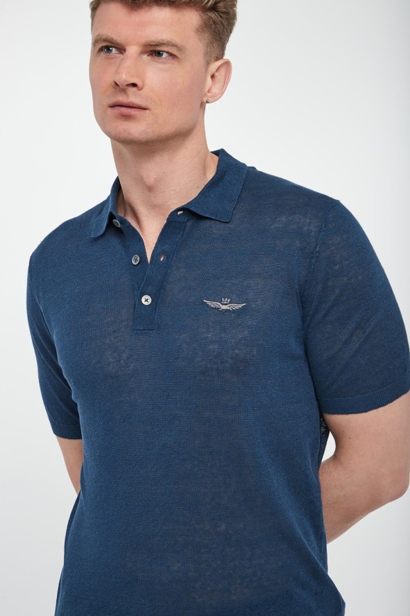 Polo męskie lniane AERONAUTICA MILITARE