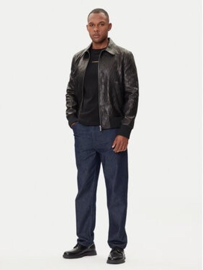 KARL LAGERFELD Kurtka skórzana 555000 554400 Czarny Regular Fit