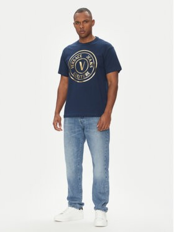 Versace Jeans Couture T-Shirt 78GAHT01 Granatowy Regular Fit