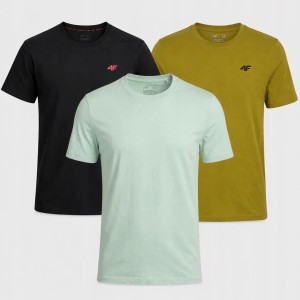 KOMPLET T-SHIRT MĘSKI 4F ZESTAW KOSZULEK 3PAK