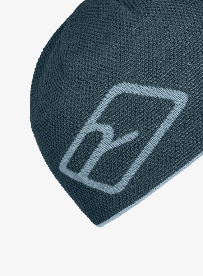Czapka zimowa Ortovox Merino Logo Knit Beanie - dark arctic grey