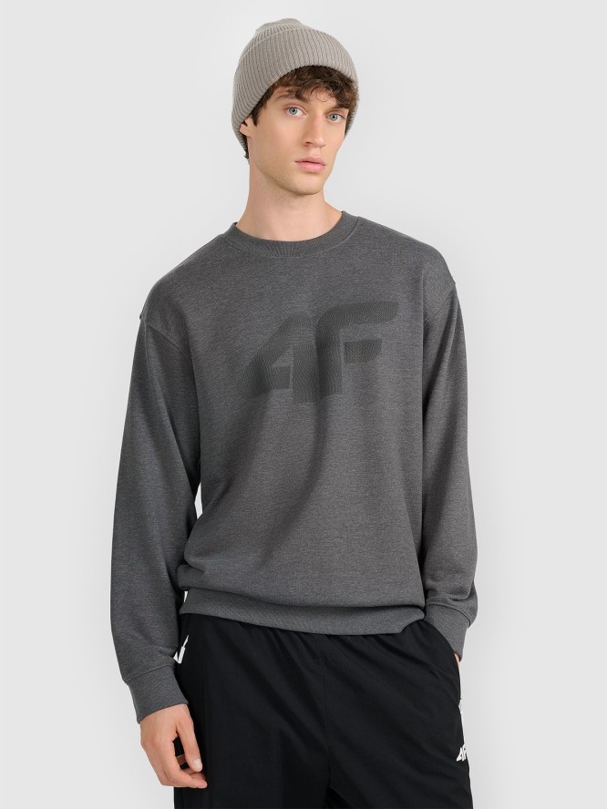 4F Bluza dresowa nierozpinana bez kaptura męska - szara XXL