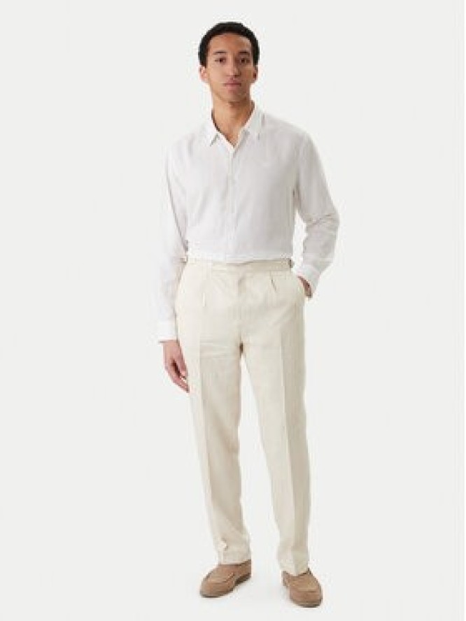 BOSS Spodnie materiałowe H-Perino 50563231 Beżowy Relaxed Fit