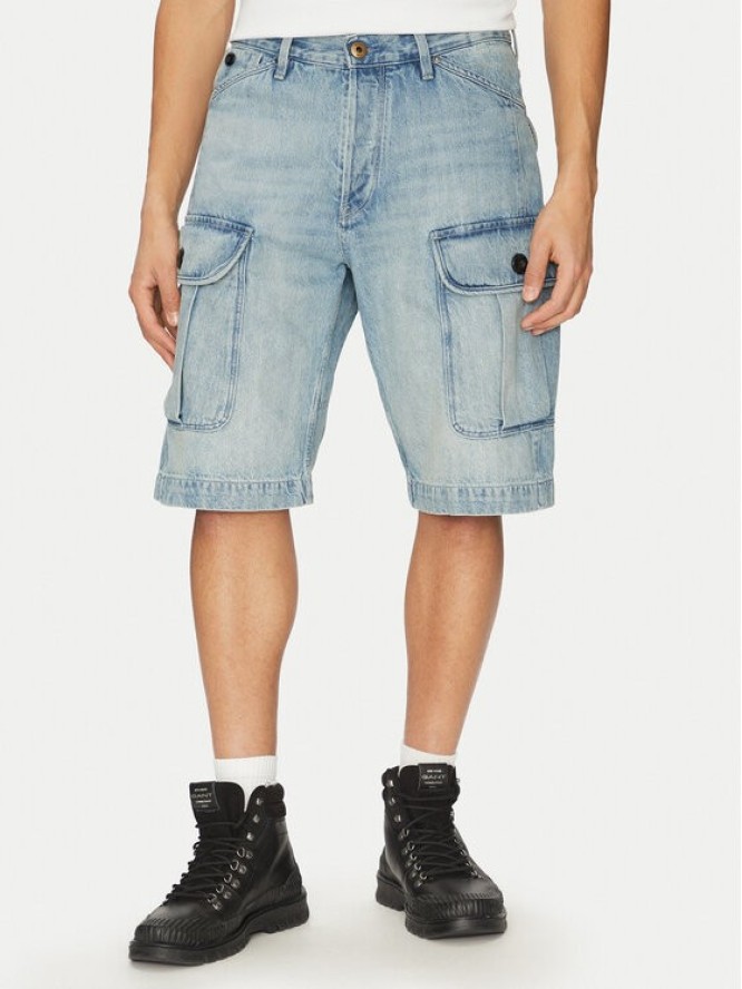 G-Star Raw Szorty jeansowe Bend 3D Cargo D26528-D788 H119 Błękitny Relaxed Fit