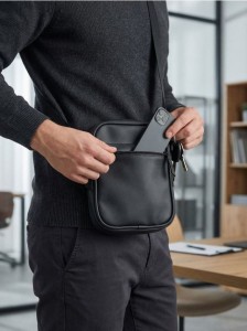 Saszetka z matowym wykończeniem - czarny