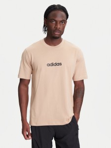 adidas T-Shirt Essentials Linear JX5709 Beżowy Regular Fit