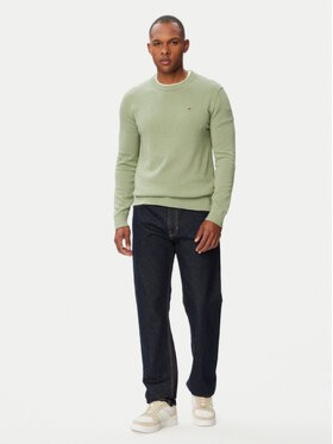 Tommy Jeans Sweter Essential DM0DM22853 Zielony Slim Fit