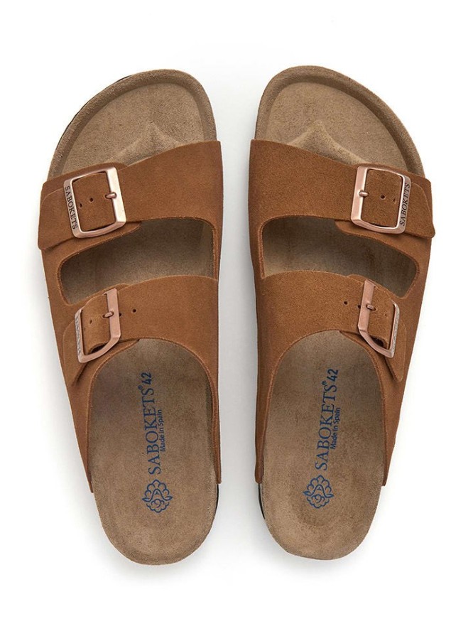 SABOKETS Skórzane klapki w kolorze brązowym rozmiar: 40