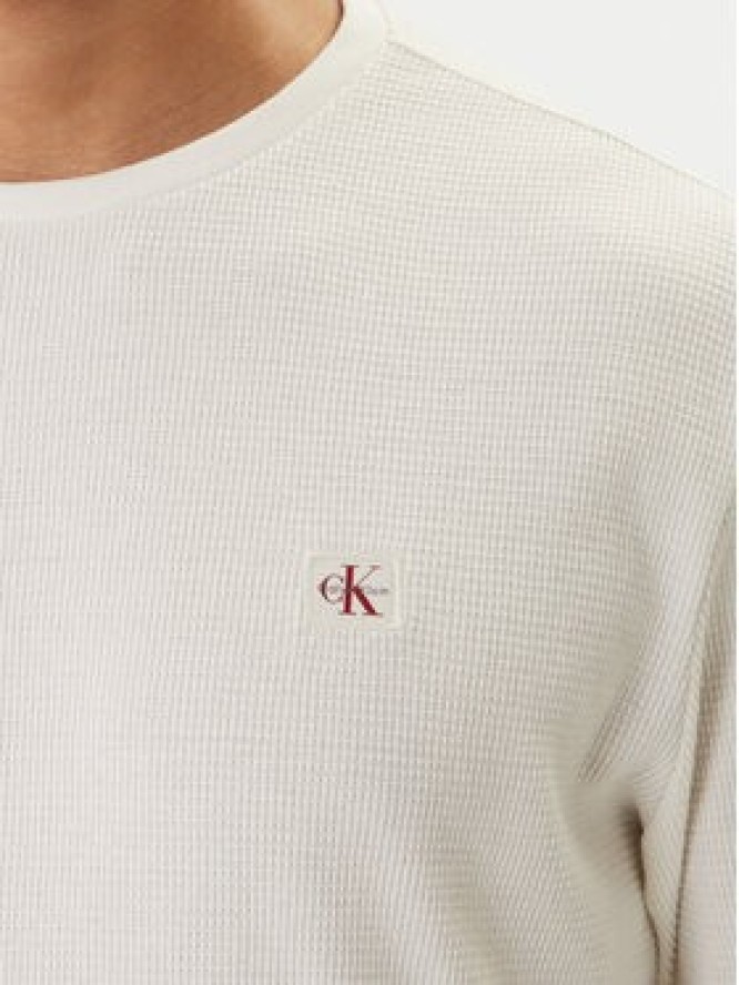 Calvin Klein Jeans Sweter LV040EM217 Écru Regular Fit