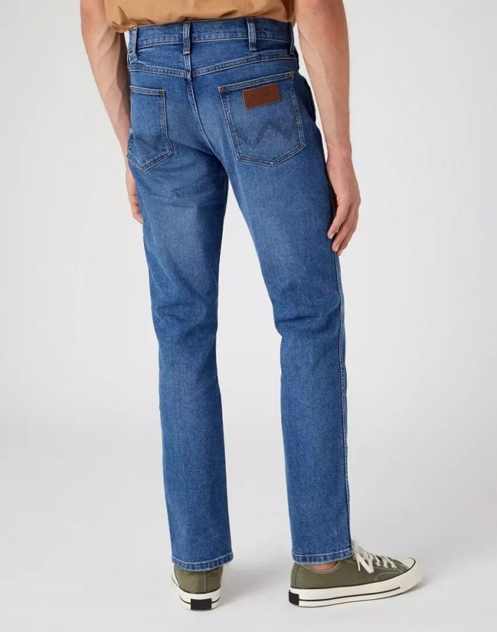 WRANGLER LARSTON MĘSKIE SPODNIE JEANSOWE JEANSY SMOKE SEA W18SYLZ71 112330754