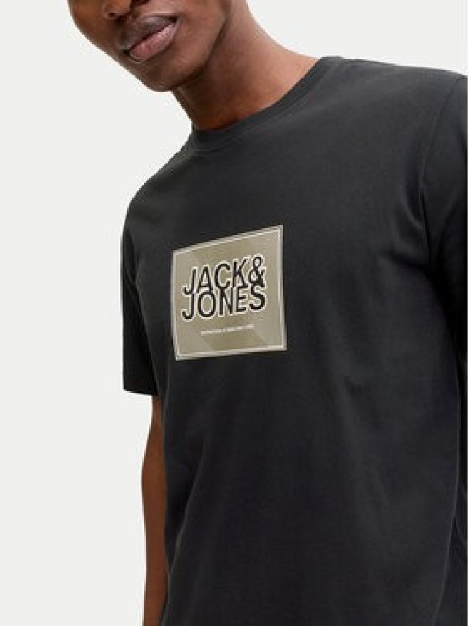 Jack & Jones T-Shirt Jjrain Tee Ss Crew Neck 12288097 Czarny Regular Fit