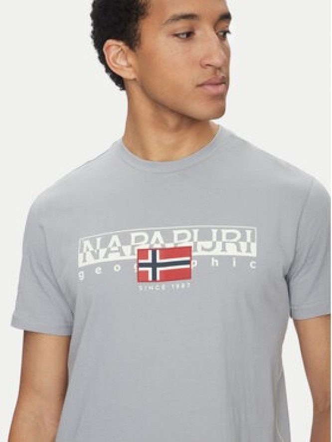 Napapijri T-Shirt S-Aylmer NP0A4HTO Szary Regular Fit