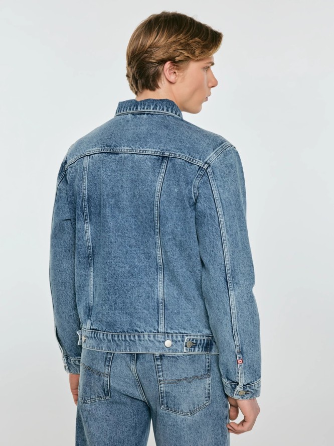 kurtka męska jeansowa niebieska justin 385