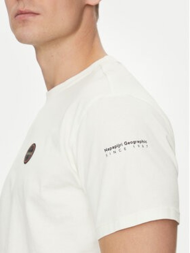 Napapijri T-Shirt S-Badge NP0A4I3N Biały Regular Fit