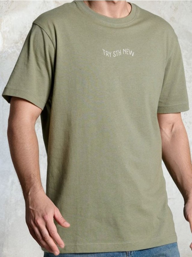 Bawełniana koszulka z napisem - zielony