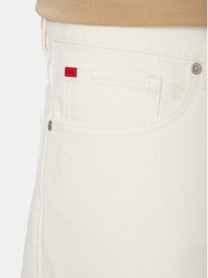 HUGO Szorty jeansowe 50561648 Kremowy Relaxed Fit